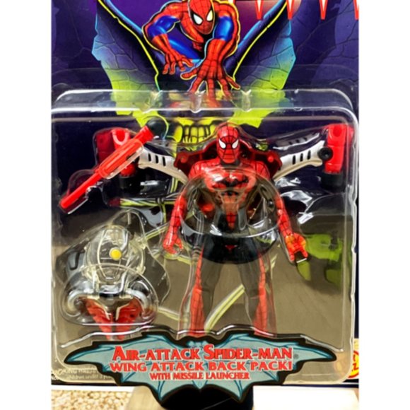 1996 Marvel Figure SpiderMan Vamp Wars-Wing AIR Attack Back Pack Missal Launcher - Picture 5 of 9